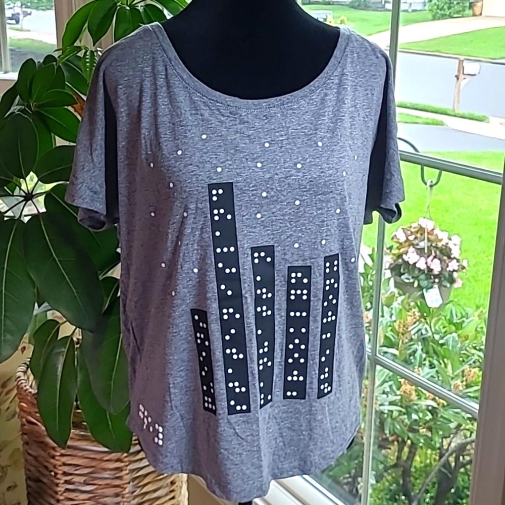 Two Blind Brothers NYC Skyline T Shirt Gray Size M